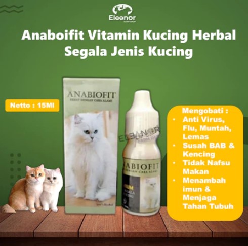 Anabiofit Vitamin Kucing Obat Flu Berat Anti Virus Diare Susah Bab Tidak Nafsu Makan Herbal Segala Jenis Kucing