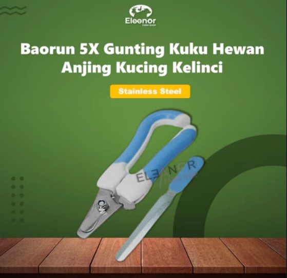 Baorun 5X - Gunting Kuku Hewan Anjing Kucing Kelinci Stainless Steel