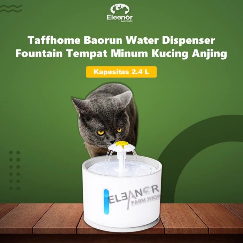 Baorun DR008 - Taffhome Water Dispenser Fountain Tempat Minum Kucing Anjing Kapasitas 2.4 L
