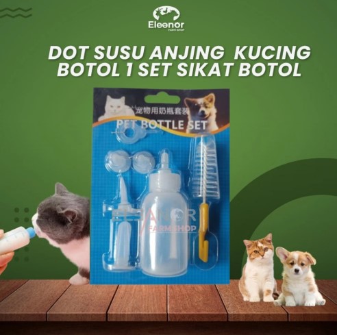Botol Dot Kucing Anjing 1 Set Komplit Sikat Pembersih Botol