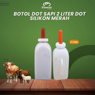 Botol Dot Sapi Domba Botol Minum Pedet 2 Liter Dot Merah Premium