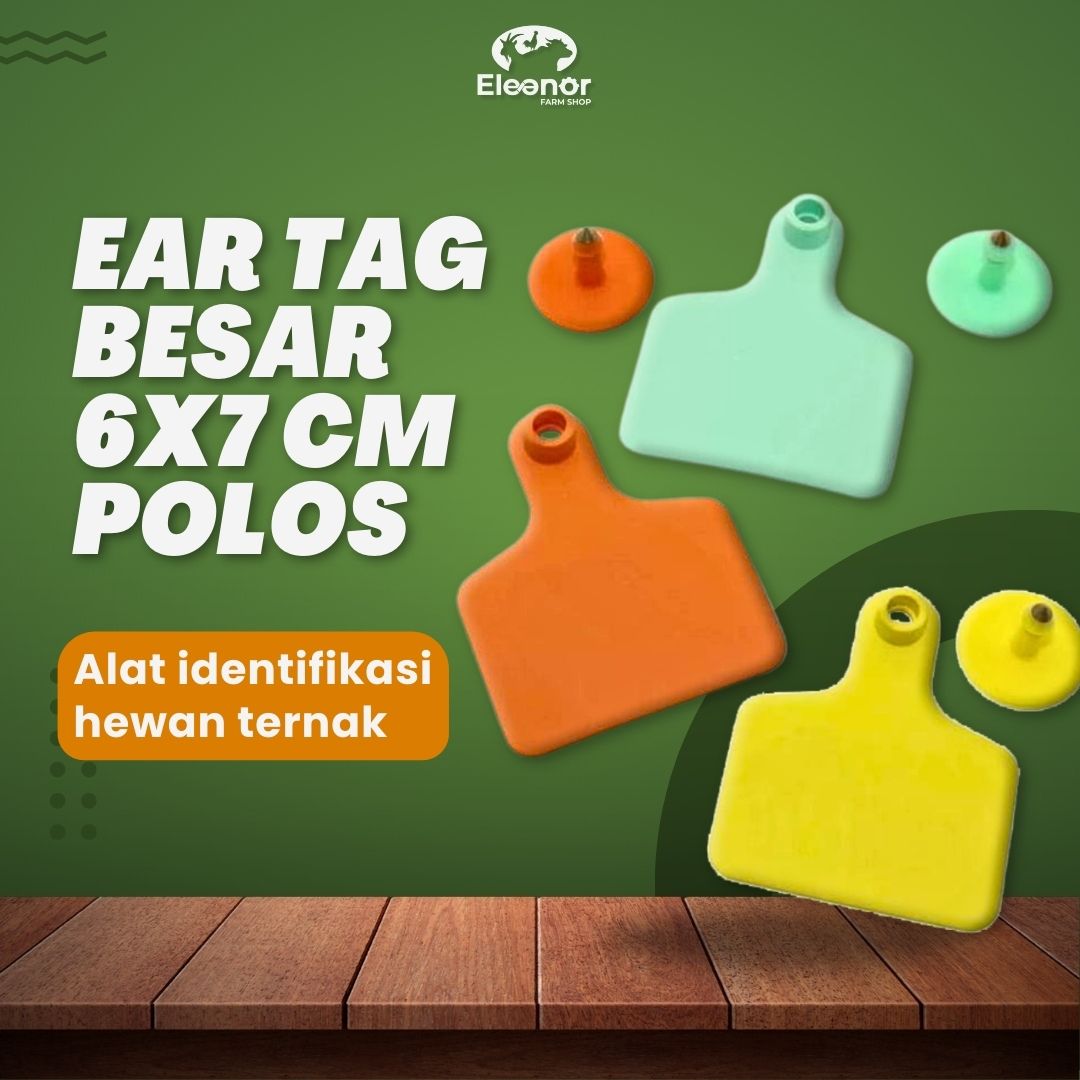 ear tag eartag polos ukuran Large 6x7cm untuk babi sapi kerbau kuda Murah 1 pcs