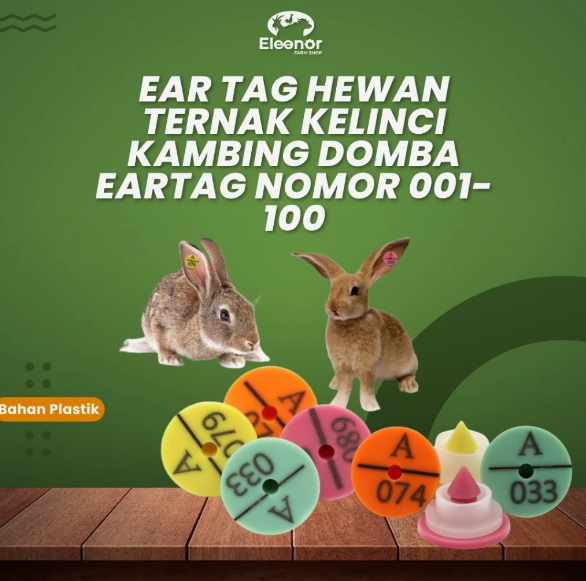 Eartag Bulat Kelinci Nomor Eartag Kelinci Kambing Sapi Domba Babi Kelinci 001-100