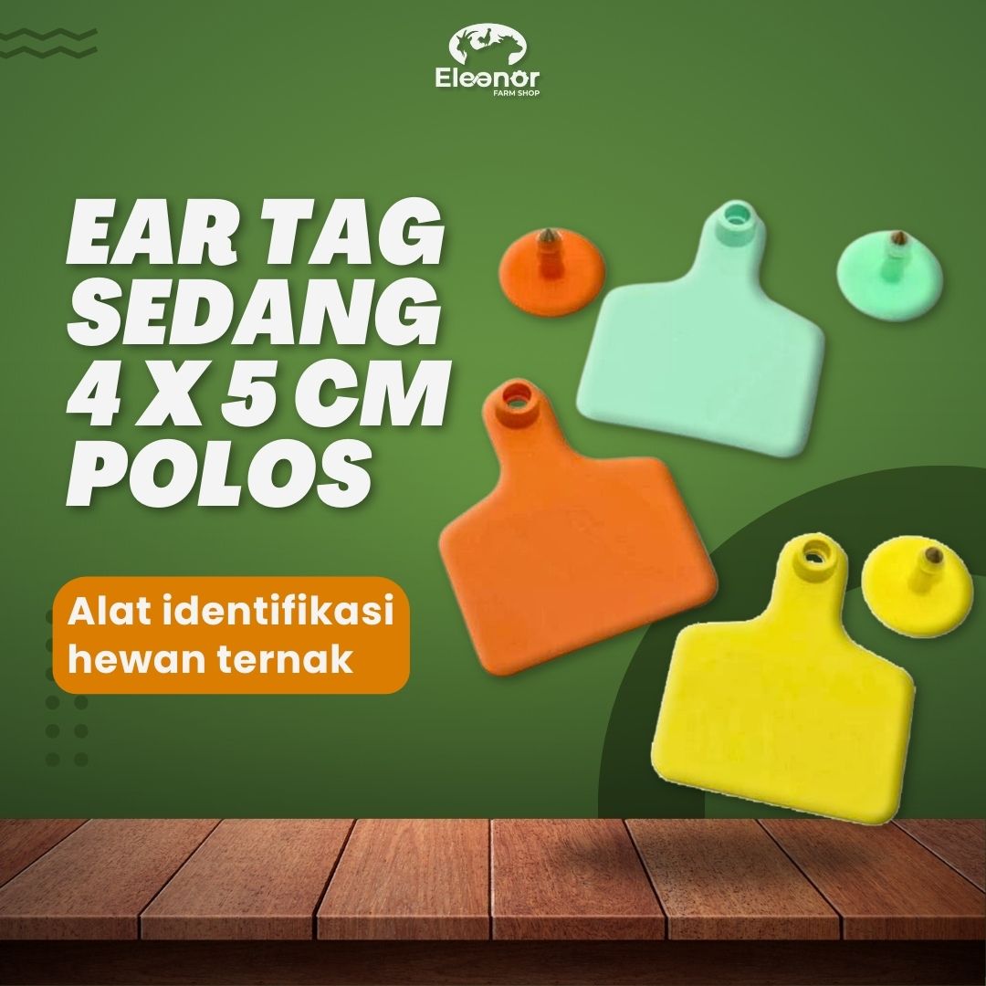 Eartag Medium Polos Ukuran 4X5 CM Penanda Kambing Domba Sapi isi 1 pcs