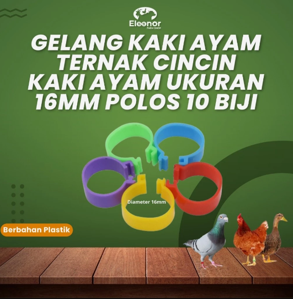 Gelang Kaki Ayam Ring Kaki Ayam Ukuran 16mm POLOS 10Biji