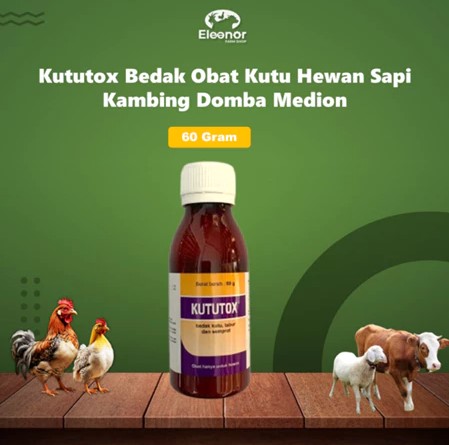 Kututox 60 Gram - Obat Kutu Hewan Peliharaan - Anti Kutu Tabur Atau Semprot Untuk Anjing Kucing Sapi Kambing Domba - Medion