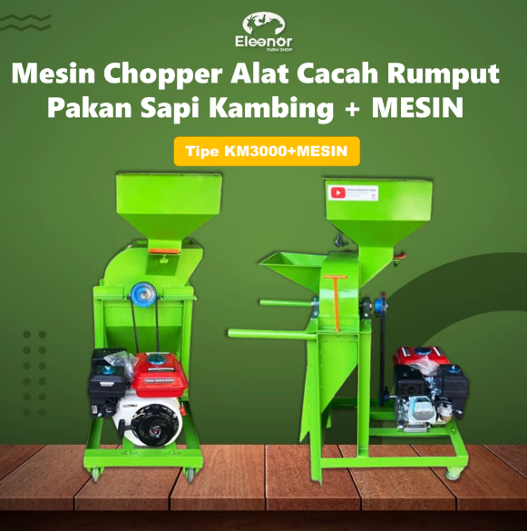 Mesin Chopper Tipe KM3000 Alat Cacah Rumput Pakan Sapi Kambing + MESIN