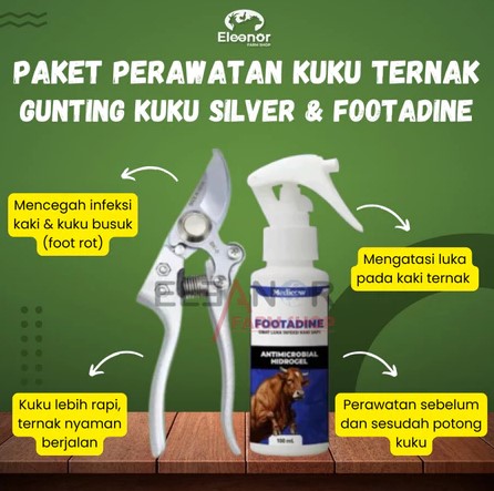 Paket Perawatan Kuku Ternak Gunting Kuku Kambing Domba & Footadine Spray Infeksi Luka Kuku dan Mulut