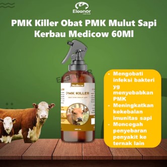 PMK Killer Obat PMK Mulut Sapi Penyakit Mulut Hewan Ternak - Medicow 60Ml