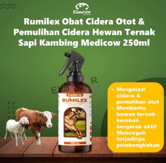 Rumilex Obat Cidera Otot Hewan Ternak Sapi Kambing Domba Medicow 250ml