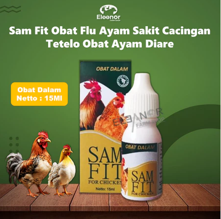 Sam Fit Obat Flu Ayam Sakit Cacingan Tetelo Obat Ayam Diare Obat Dalam untuk Ayam 15Ml