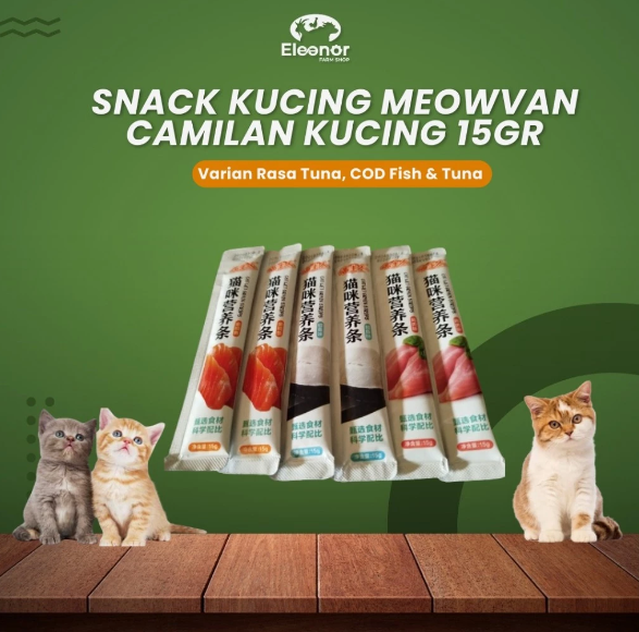 Snack Kucing Meowvan Snack Penggemuk Kucing Food Cat 15gr Strip