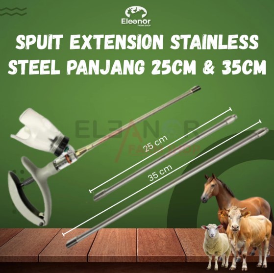 Spuit Extension Stainless Steel Alat Tambahan Suntikan Panjang 25cm 35cm