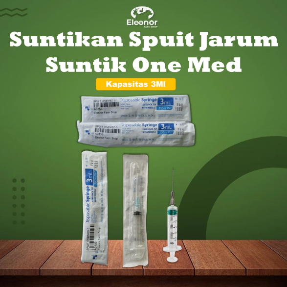 Suntikan Spuit Kapasitas 3Ml Jarum Suntik One Med Alat Suntik Hewan