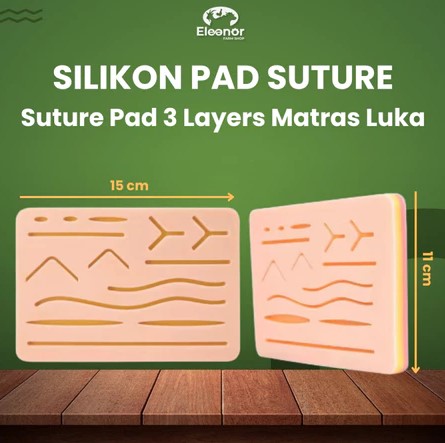 Suture Pad 3 Layers Matras Luka Hecting Silicone Pad 3 Layers Manekin Hecting Suturing KIT Menjahit Luka Dokter Medical Practice