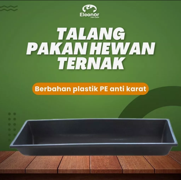 Tempat Pakan Kambing Domba Besar Sapi Kerbau Palung Pakan Talang Pakan Anti Karat PE Hitam