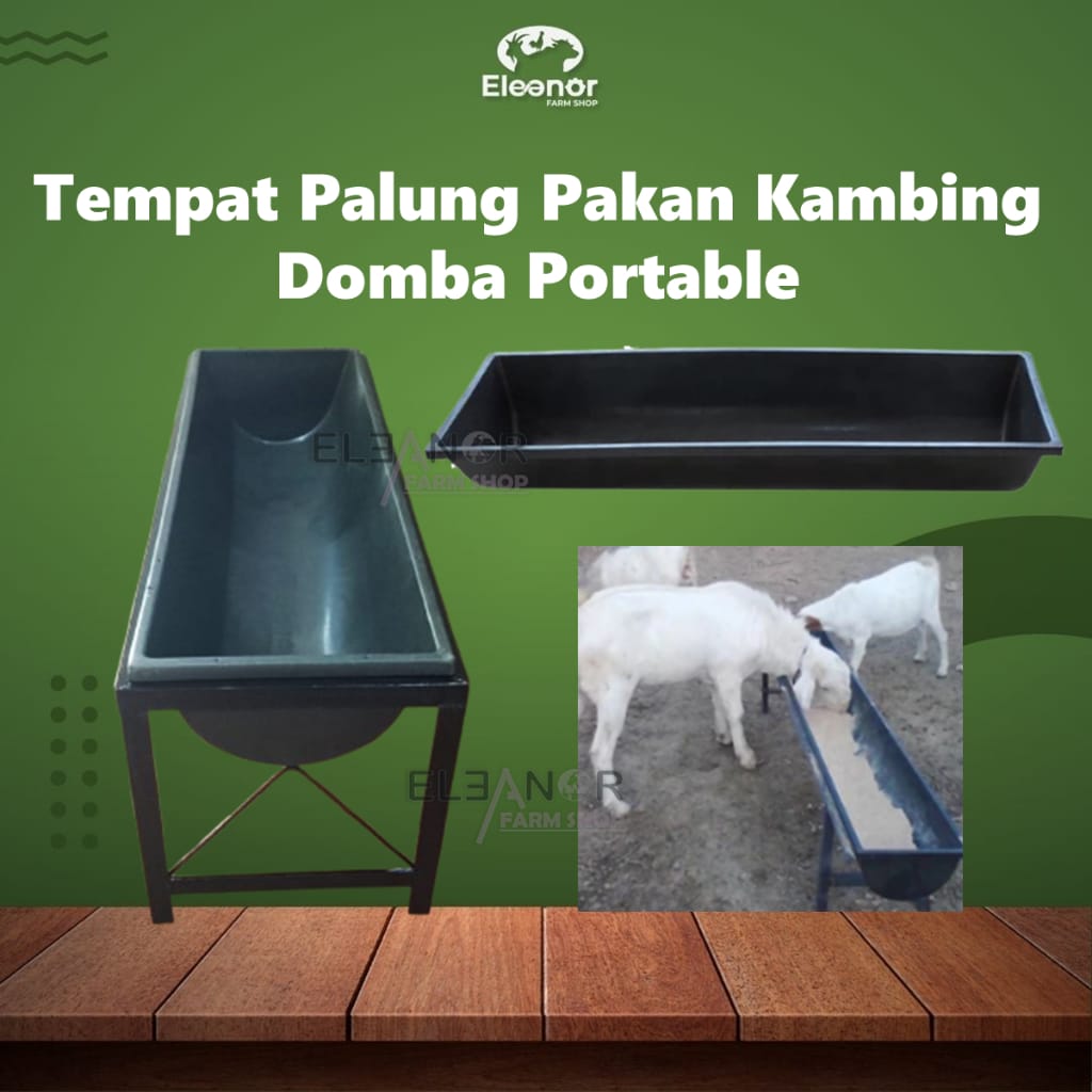 Tempat Palung Pakan Domba Kambing Portable Talang Pakan Hewan Ternak