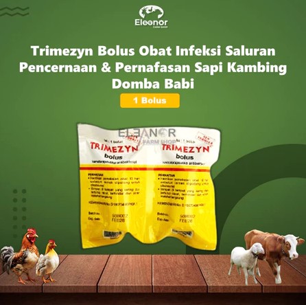 Trimezyn Bolus 1 Bolus - Obat Pernafasan dan Pencernaan Diare Mencret Hewan Ternak Sapi Kambing Domba Medion