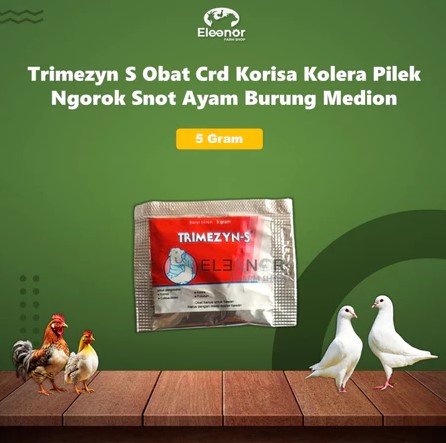 Trimezyn S 5 Gr Obat Unggas Ayam Bebek Burung Sakit Korisa Crd Pilek Medion