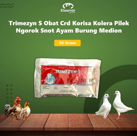 Trimezyn S 50 Gr Obat Unggas Ayam Bebek Burung Sakit Korisa Crd Pilek Medion