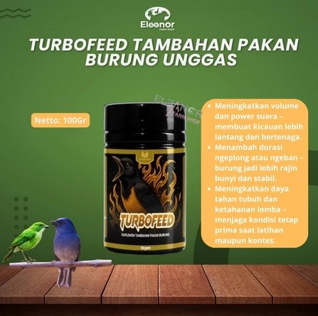TURBOFEED 100gr Suplemen Tambahan Pakan Burung Vitamin Pakan Penambah Tenaga Burung Lebih Turbo