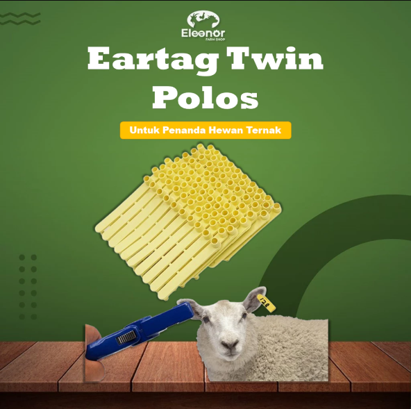 Twin Tag Eartag Polos Strip Penanda Kambing Domba Babi Sapi Polos 1Pack
