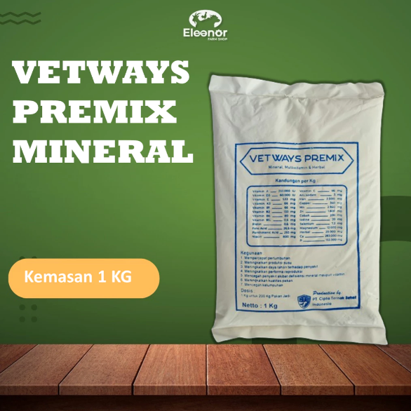 Vetways Premix Mineral Vitamin Penggemuk Sapi Kuda Kerbau Kambing Domba 1kg