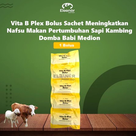 Vita B Plex 1 Bolus Sachet Meningkatkan Nafsu Makan Pertumbuhan Sapi Kambing Domba Babi Medion