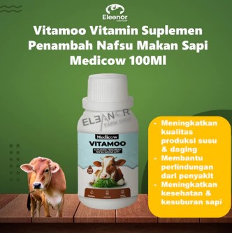 Vitamoo Vitamin Penambah Nafsu Makan Sapi Meningkatkan Kesuburan - Medicow 100Ml