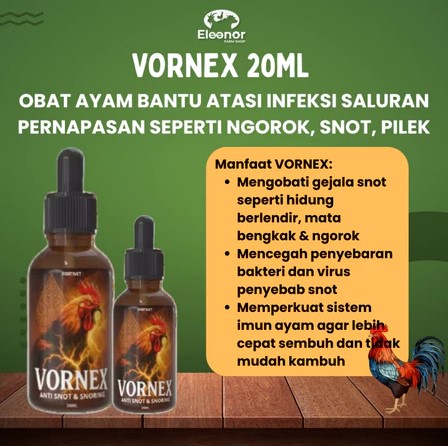 VORNEX 20ML Obat Snot Ayam Ampuh Atasi CRD Pilek Ngorok Ayam dan Gangguan Pernapasan Ayam