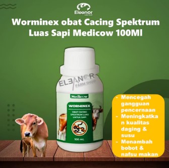 Worminex Obat Cacing Sapi Spektrum Luas Sapi Kerbau Medicow 100Ml